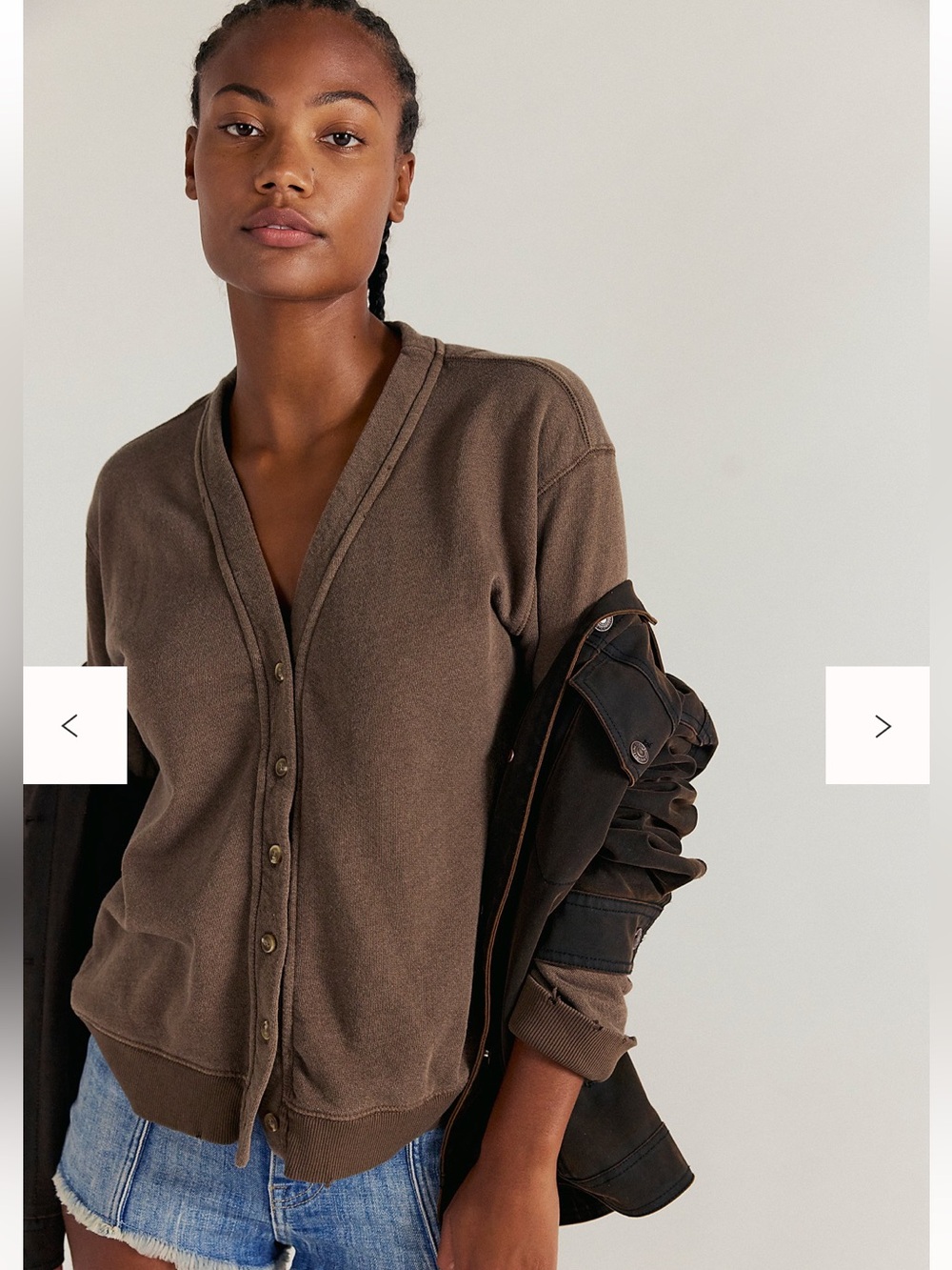 free people take it easy cardigan brown NWT - Picture 2 of 8